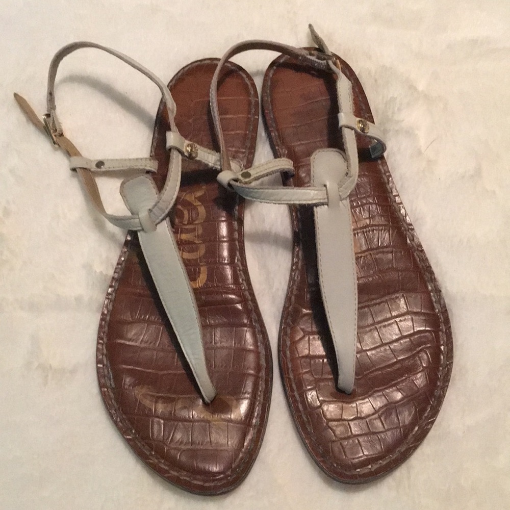 Sam Edelman white Gigi flat sandal, 7.5